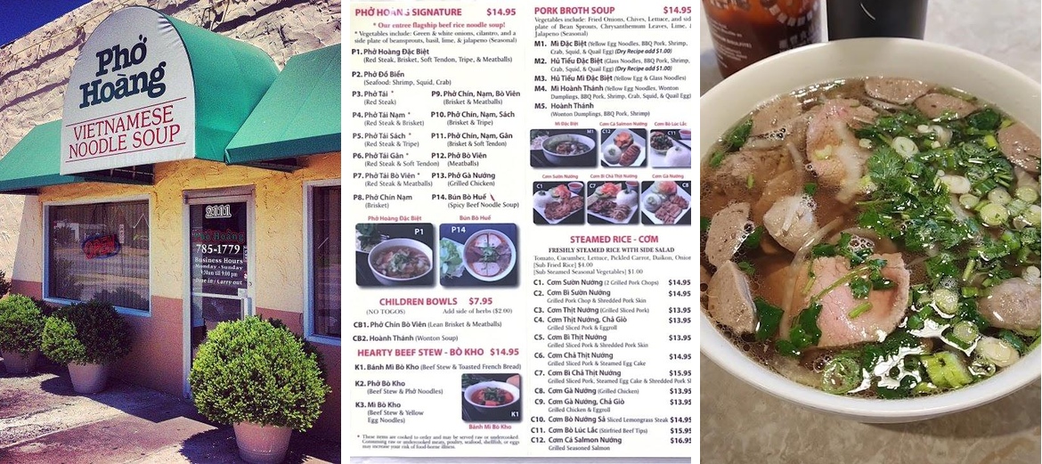 Phở Hoàng Restaurant Menu