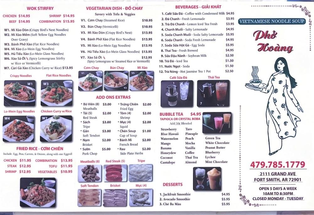 Phở Hoàng Restaurant Menu image 2