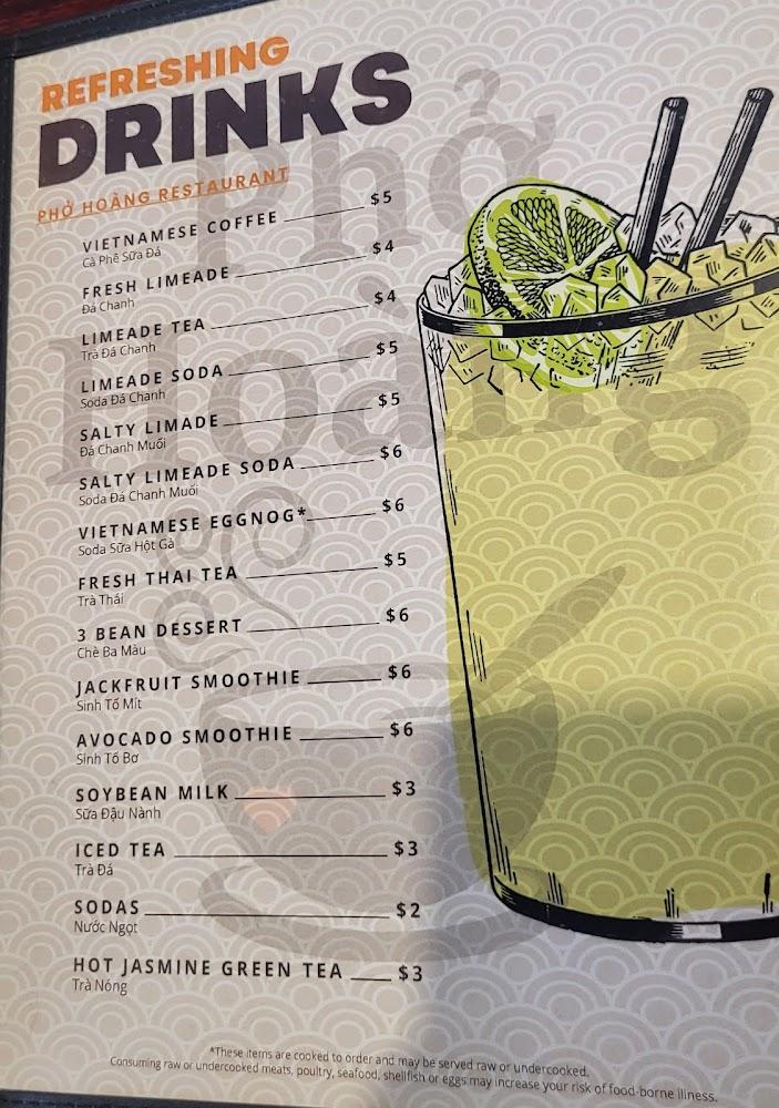 Phở Hoàng Restaurant Menu image 4